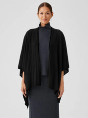 Eileen Fisher Accessories | Fine Merino Jersey Poncho In Regenerative Wool Black - Women