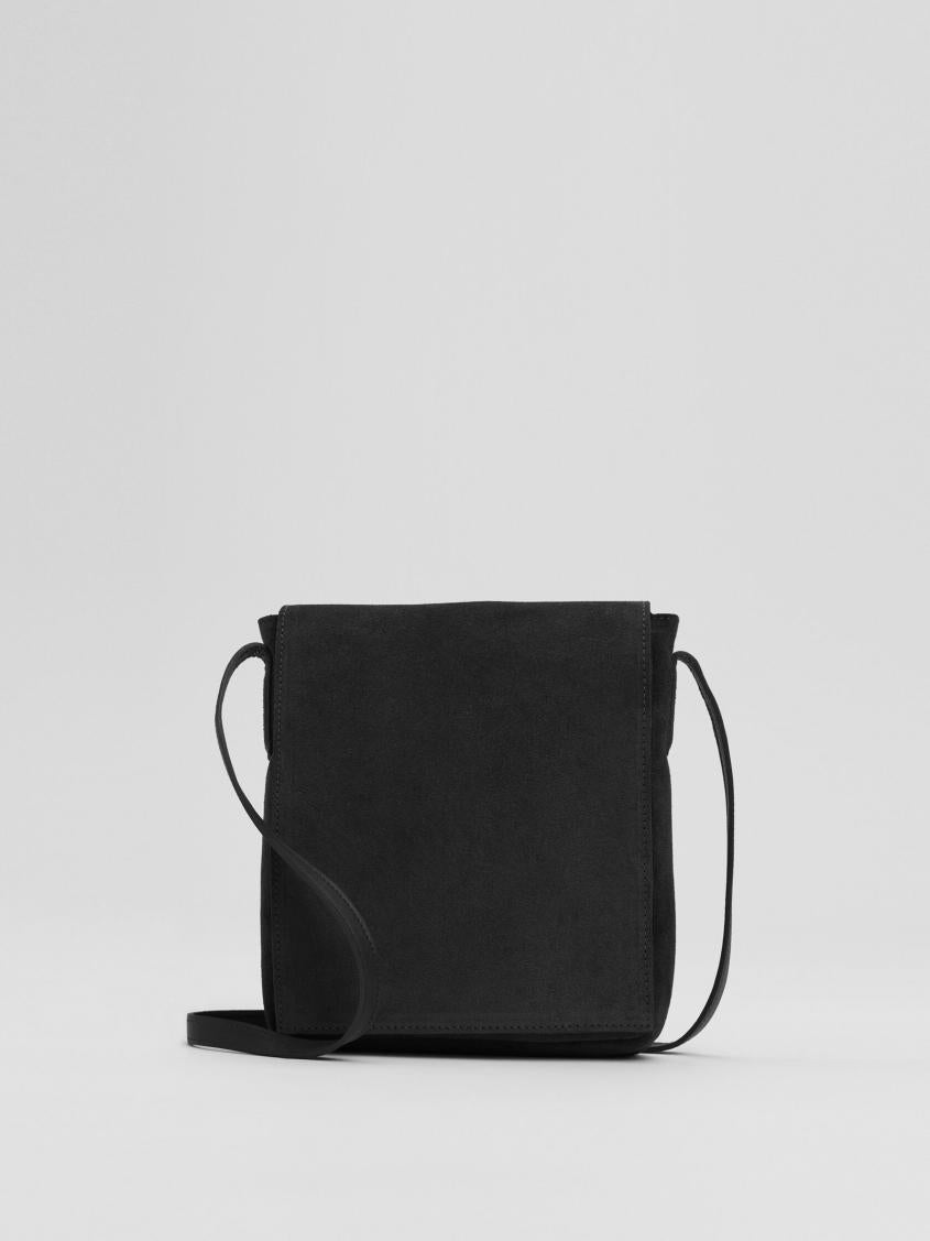 Eileen Fisher Accessories | Italian Suede Square Crossbody Bag Black - Women
