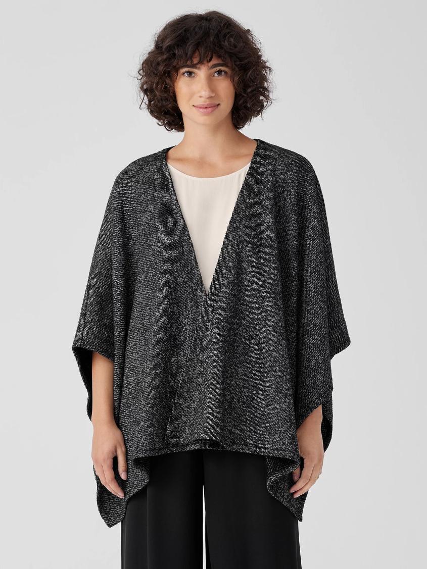Eileen Fisher Accessories | Organic Cotton Terry Serape Black/softwhite - Women