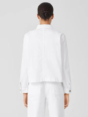 Eileen Fisher Denim | Organic Cotton Denim Classic Collar Jacket White - Women