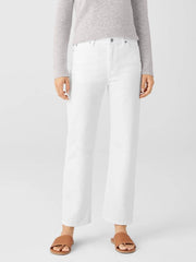 Eileen Fisher Denim | Organic Cotton Denim Straight Ankle Jean White - Women