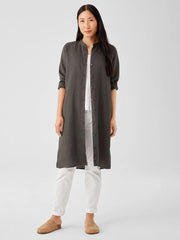 Eileen Fisher Dresses & Skirts | Organic Linen Band Collar Shirtdress Grove - Women