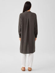 Eileen Fisher Dresses & Skirts | Organic Linen Band Collar Shirtdress Grove - Women