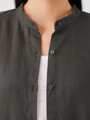 Eileen Fisher Dresses & Skirts | Organic Linen Band Collar Shirtdress Grove - Women