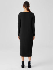 Eileen Fisher Dresses & Skirts | Stretch Jersey Knit Jewel Knit Dress Black - Women