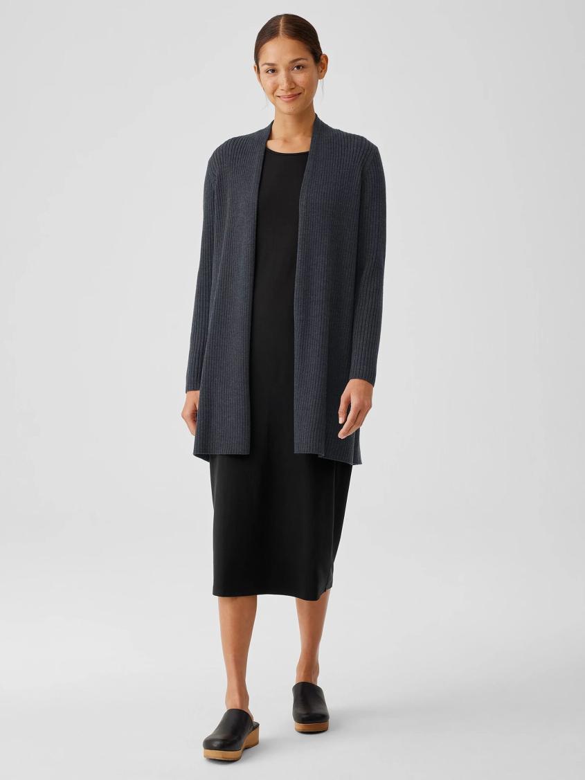 Eileen Fisher Dresses & Skirts | Stretch Jersey Knit Jewel Neck Dress Black - Women