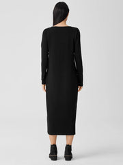 Eileen Fisher Dresses & Skirts | Stretch Jersey Knit Jewel Neck Dress Black - Women