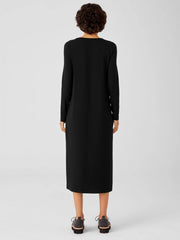 Eileen Fisher Dresses & Skirts | Stretch Jersey Knit Jewel Neck Dress Black - Women