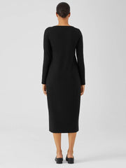 Eileen Fisher Dresses & Skirts | Stretch Jersey Knit Jewel Neck Dress Black - Women