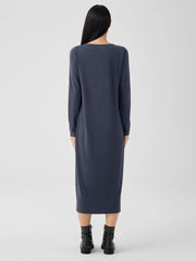 Eileen Fisher Dresses & Skirts | Stretch Jersey Knit Jewel Neck Dress Ocean - Women