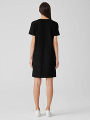 Eileen Fisher Dresses & Skirts | Washable Stretch Crepe Jewel Neck Dress Black - Women