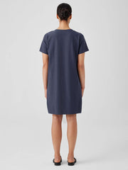 Eileen Fisher Dresses & Skirts | Washable Stretch Crepe Jewel Neck Dress Ocean - Women