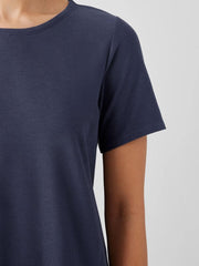 Eileen Fisher Dresses & Skirts | Washable Stretch Crepe Jewel Neck Dress Ocean - Women