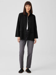 Eileen Fisher Jackets, Coats & Vests | Cotton Hemp Stretch Stand Collar Jacket Black - Women