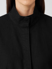 Eileen Fisher Jackets, Coats & Vests | Cotton Hemp Stretch Stand Collar Jacket Black - Women