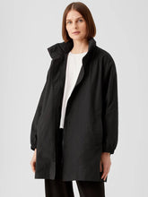 Eileen Fisher Jackets, Coats & Vests | Light Cotton Nylon Stand Collar Long Coat Black - Women