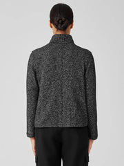 Eileen Fisher Jackets, Coats & Vests | Organic Cotton Terry Stand Collar Jacket Black/softwhite - Women