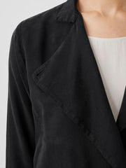 Eileen Fisher Jackets, Coats & Vests | Sandwashed Twill Stand Collar Jacket Black - Women