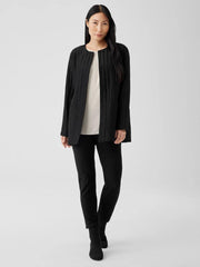 Eileen Fisher Jackets, Coats & Vests | Silk Habutai Quilted Round Neck Jacket Black - Women
