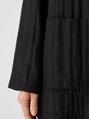 Eileen Fisher Jackets, Coats & Vests | Silk Habutai Quilted Round Neck Jacket Black - Women