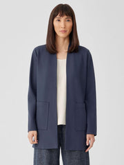 Eileen Fisher Jackets, Coats & Vests | Washable Flex Ponte High Collar Jacket Ocean - Women