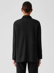 Eileen Fisher Jackets, Coats & Vests | Washable Flex Ponte Notch Collar Long Blazer Black - Women