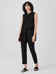 Eileen Fisher Pants, Shorts & Jumpsuits | Cotton Blend Ponte Pant With Slits Black - Women