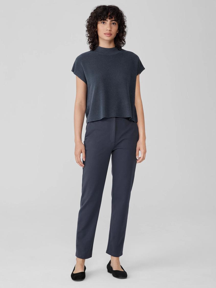 Eileen Fisher Pants, Shorts & Jumpsuits | Cotton Blend Ponte Slim Pant Ocean - Women