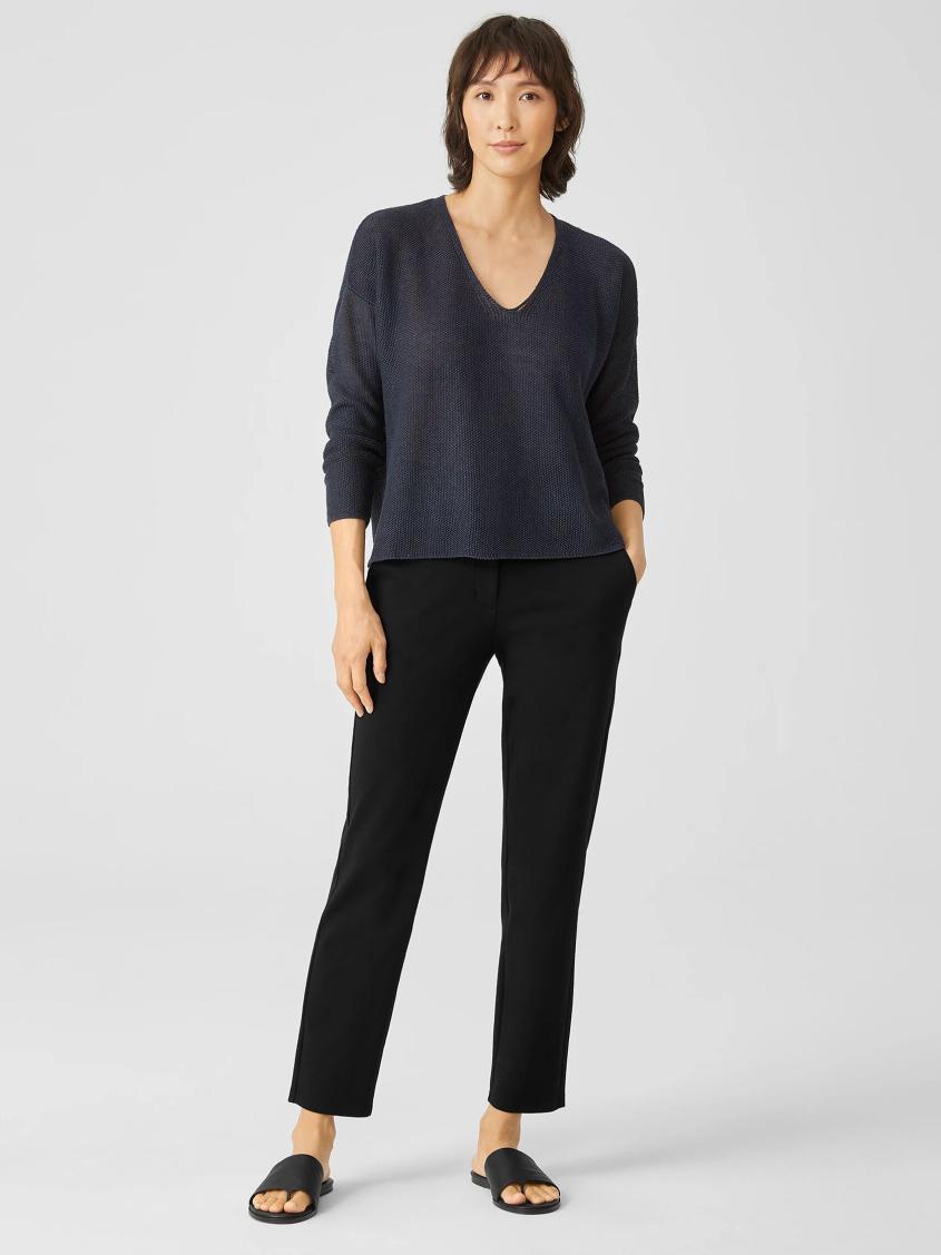 Eileen Fisher Pants, Shorts & Jumpsuits | Cotton Ponte Slim Pant Black - Women