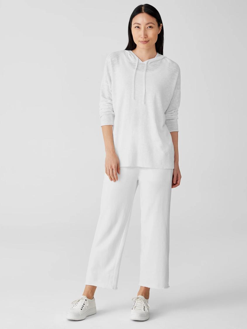 Eileen Fisher Pants, Shorts & Jumpsuits | Lightweight Organic Cotton Terry Straight Pant White - Women
