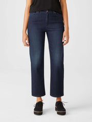 Eileen Fisher Pants, Shorts & Jumpsuits | Organic Cotton Stretch Straight Ankle Jean Utility Blue - Women