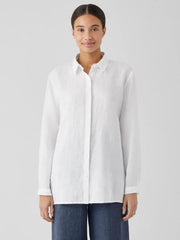 Eileen Fisher Pants, Shorts & Jumpsuits | Organic Handkerchief Linen Classic Collar Shirt White - Women