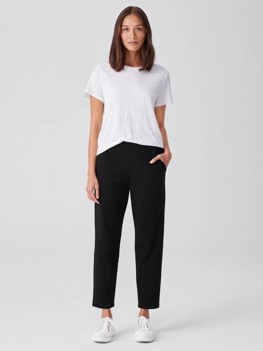 Eileen Fisher Pants, Shorts & Jumpsuits | Pima Cotton Stretch Jersey Tapered Pant Black - Women