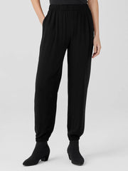 Eileen Fisher Pants, Shorts & Jumpsuits | Silk Georgette Crepe Jogger Pant Black - Women