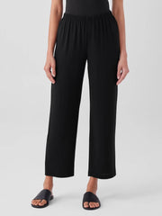 Eileen Fisher Pants, Shorts & Jumpsuits | Silk Georgette Crepe Straight Pant Black - Women