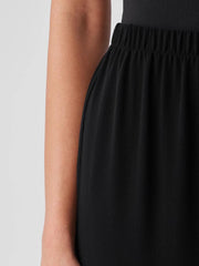 Eileen Fisher Pants, Shorts & Jumpsuits | Silk Georgette Crepe Straight Pant Black - Women