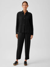 Eileen Fisher Pants, Shorts & Jumpsuits | Silk Georgette Crepe Tapered Pant Black - Women