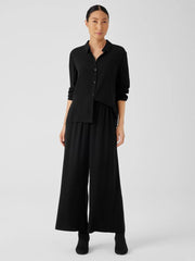 Eileen Fisher Pants, Shorts & Jumpsuits | Silk Georgette Crepe Wide-Leg Pant Black - Women