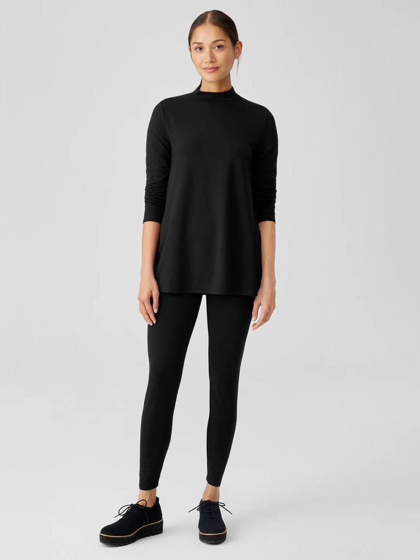 Eileen Fisher Pants, Shorts & Jumpsuits | Stretch Jersey Knit High-Waisted Leggings Black - Women