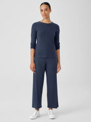 Eileen Fisher Pants, Shorts & Jumpsuits | Variegated Rib Knit Wide-Leg Pant Ocean - Women