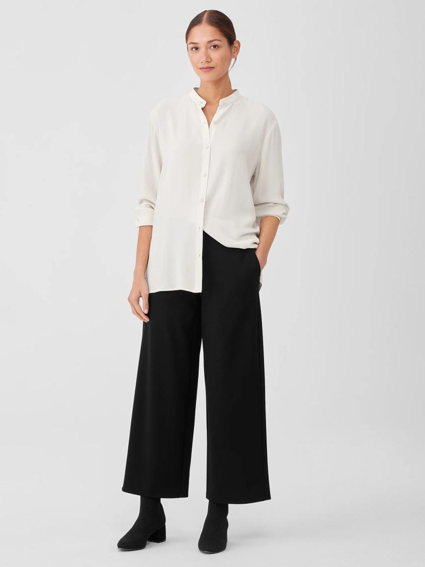 Eileen Fisher Pants, Shorts & Jumpsuits | Washable Flex Ponte Wide-Leg Pant Black - Women