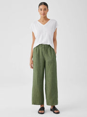 Eileen Fisher Pants, Shorts & Jumpsuits | Washed Organic Linen Délavé Wide Trouser Pant Coriander - Women