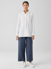 Eileen Fisher Petite | Organic Handkerchief Linen Classic Collar Shirt White - Women
