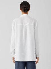 Eileen Fisher Petite | Organic Handkerchief Linen Classic Collar Shirt White - Women