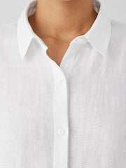Eileen Fisher Petite | Organic Handkerchief Linen Classic Collar Shirt White - Women