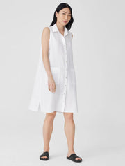 Eileen Fisher Petite | Organic Linen Sleeveless Dress White - Women