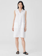 Eileen Fisher Petite | Organic Linen Sleeveless Dress White - Women