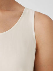 Eileen Fisher Petite | Silk Georgette Crepe Scoop Neck Tank Bone - Women