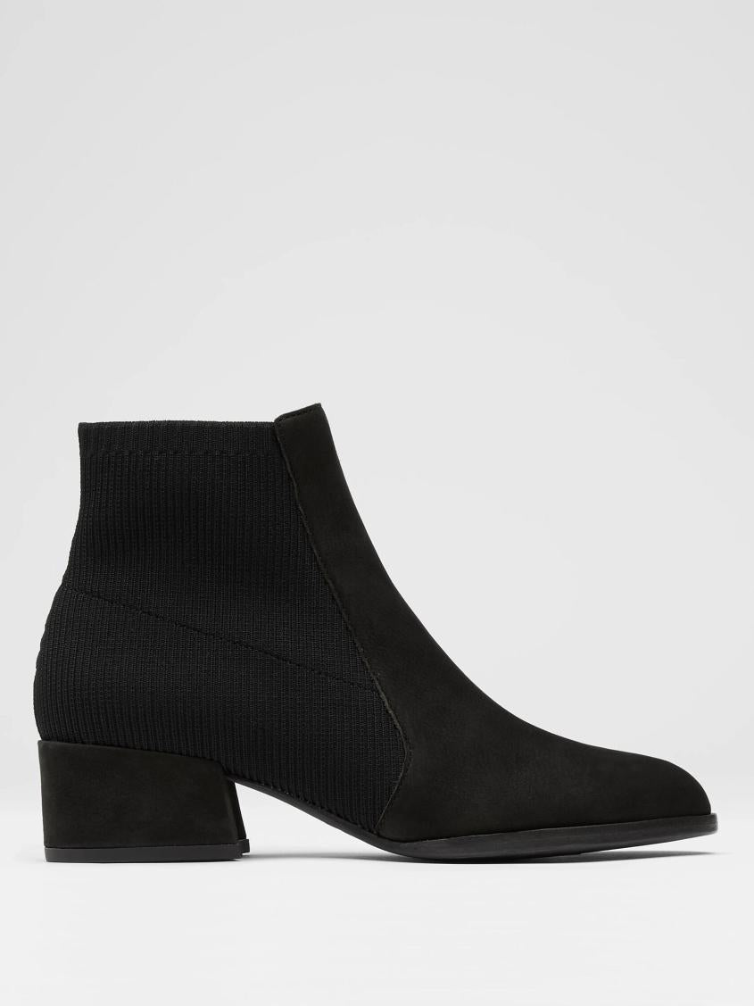 Eileen Fisher Shoes | Aesop Tumbled Nubuck And Recycled Stretch Knit Bootie Black - Women