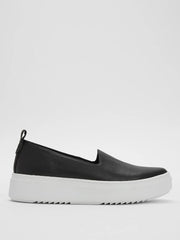 Eileen Fisher Shoes | Prosper Platform Sneaker In Leather Black - Women